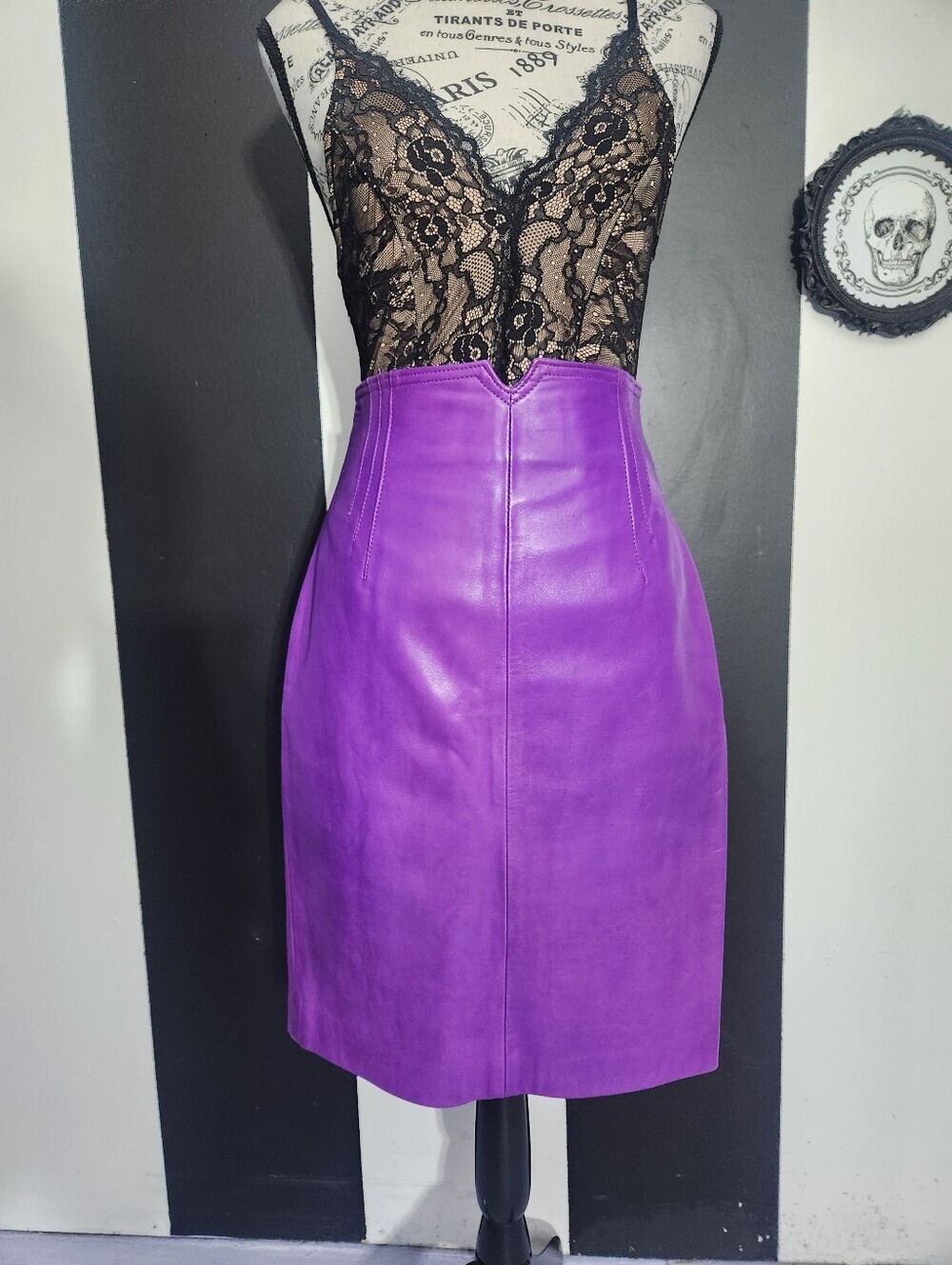 80's Leather Pencil Skirt